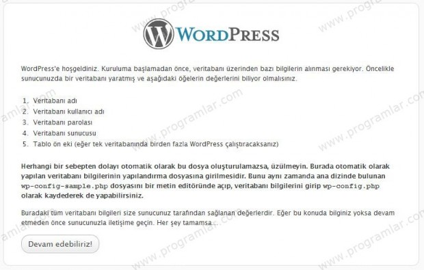 Wordpress 3.0.1 Kurulumu