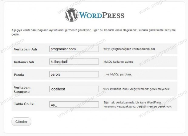 Wordpress 3.0.1 Kurulumu