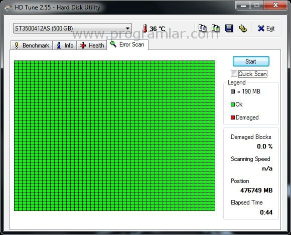 HD Tune ile Harddisk Testi