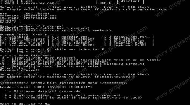 Windows Oturum Parolasını Sıfırlamak