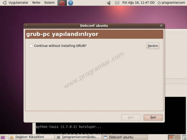 Ubuntu 9.04  den 10.04  e yükseltme (Upgrade)