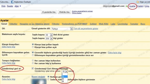 Gmail  de gönderilen e-postayı geri almak