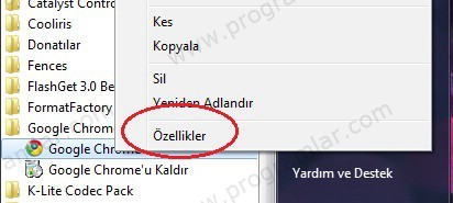 Windows  da programlara kısayol tuşu atama