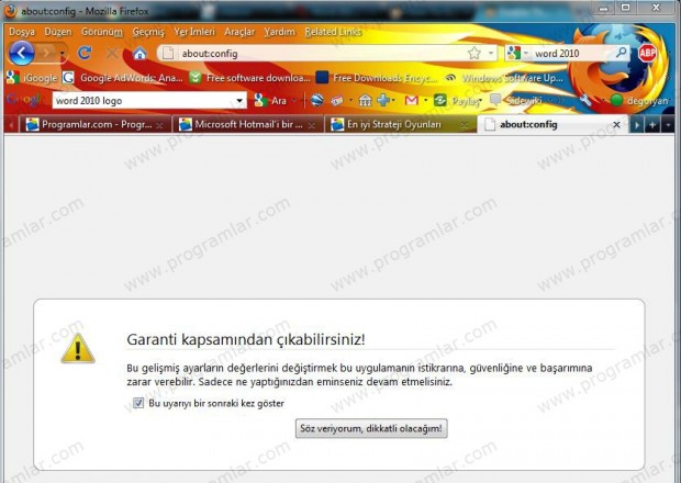 Windows 7 Araç Çubuğunda Firefox için Önizleme