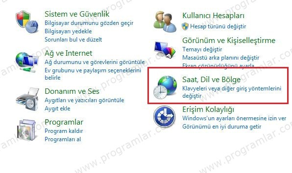 Windows 7, Vista ve XP  de Klavye Dilini Değiştirme