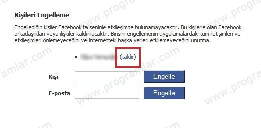 Facebook  da Kişi Engelleme