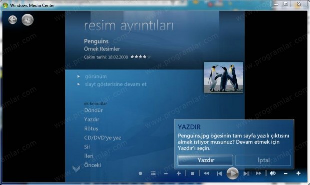 Windows 7 Media Center ile Resim Düzenleme