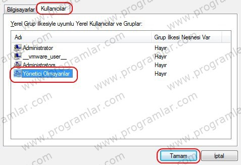 Windows\ da program kısıtlamak