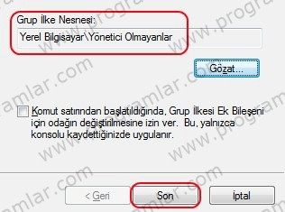 Windows\ da program kısıtlamak