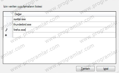 Windows\ da program kısıtlamak