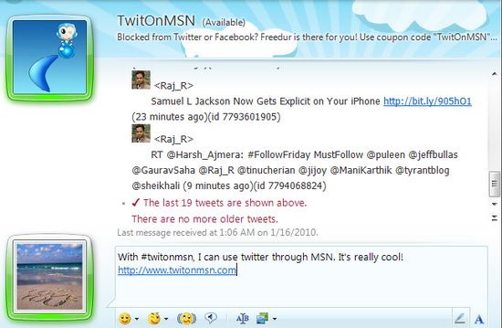 Windows Live Messenger / MSN  den nasıl Tweet nasıl yollanır ?