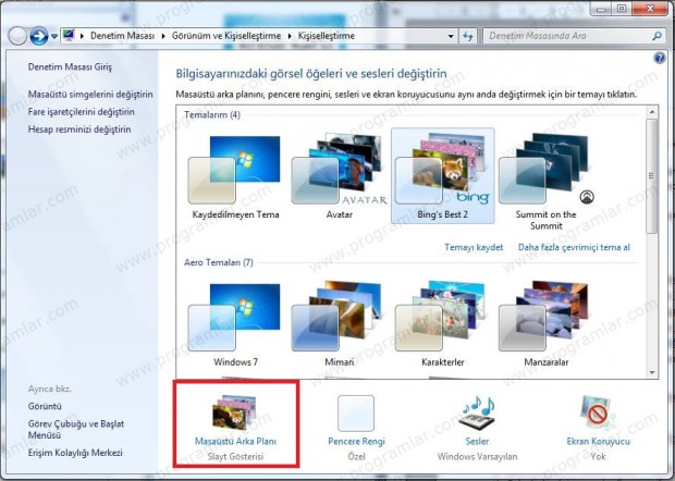 Windows 7 de Tema Oluşturmak