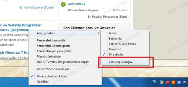 Windows 7 de hızlı başlatı açmak