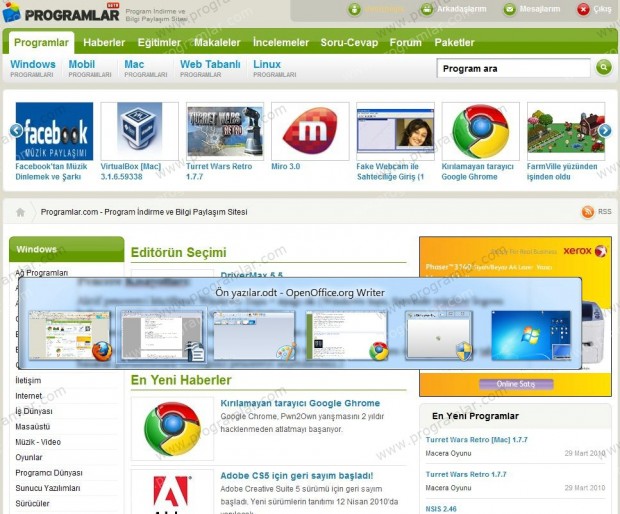 En kullanışlı Windows 7 Kısayolları