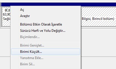 Windows 7 Yüklü Sabit Diskinizi İkiye Bölmek