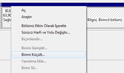 Windows 7 Yüklü Sabit Diskinizi İkiye Bölmek