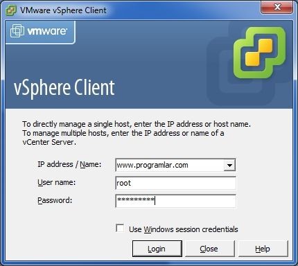 Windows 7\\\ de Vsphere Client çalıştırmak