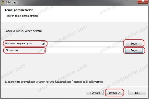 USB\\\ den Windows Kurmak