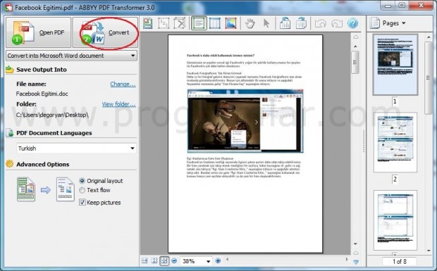 Word den PDF e ve PDF den Word e Çevirme