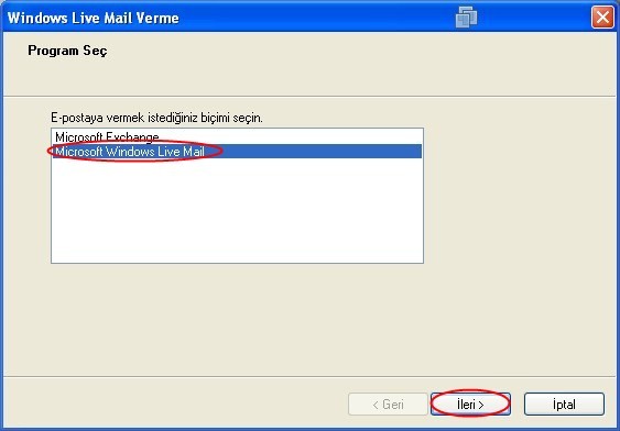 Windows Live Mail i Yedeklemek