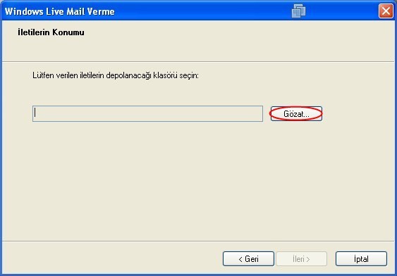 Windows Live Mail i Yedeklemek