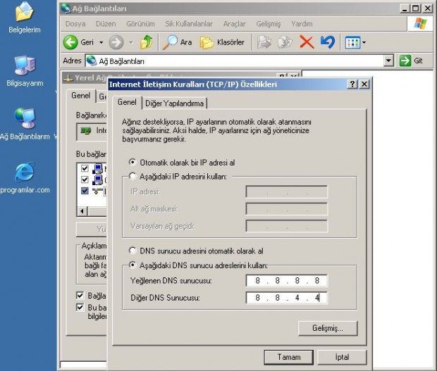 DNS ayarlarını değiştirmek