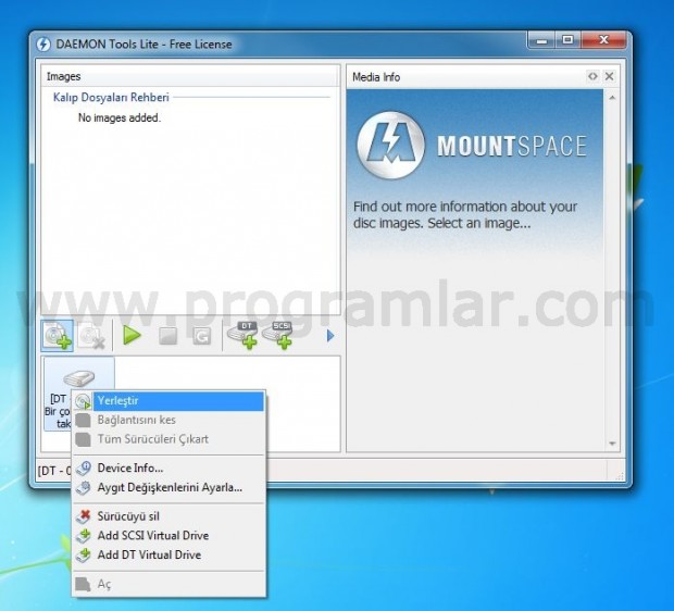 Daemon Tools Kullanımı - Imaj Ekleme