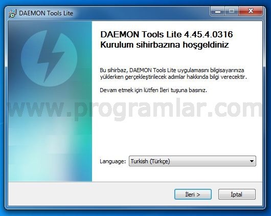 Daemon Tools Kurulumu - Dil Secimi