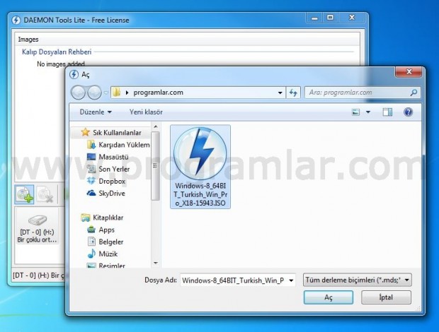 Daemon Tools Kurulumu - Kalip dosyasi ekleme