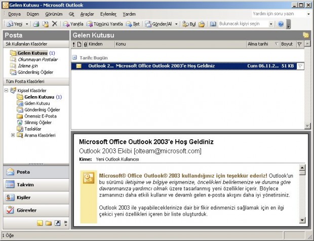 Outlook da e-posta liste görünümünü değiştirmek