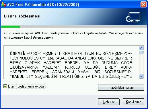 AVG Antivirus Free 9 kurulumu ve ayarları