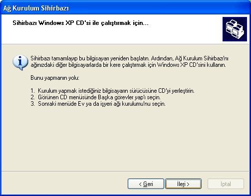 Windows XP de dosya ve yazıcı paylaşımı