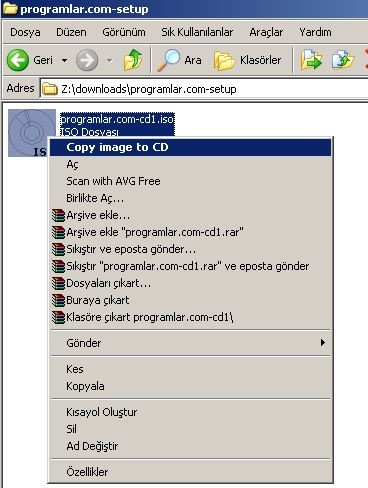 ISO dosyalarını bir CD ye nasıl yazabilirsiniz?