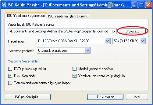 ISO dosyalarını bir CD ye nasıl yazabilirsiniz?