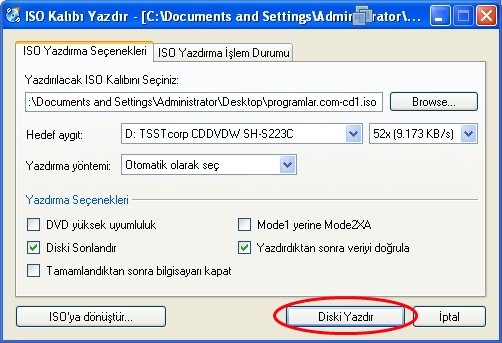 ISO dosyalarını bir CD ye nasıl yazabilirsiniz?