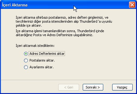 Microsoft Outlook tan Mozilla Thunderbird e Geçmek