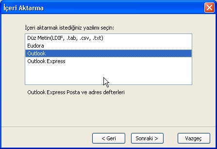 Microsoft Outlook tan Mozilla Thunderbird e Geçmek