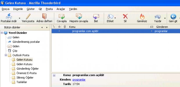 Microsoft Outlook tan Mozilla Thunderbird e Geçmek