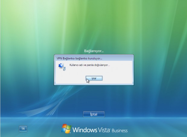 Vista VPN bağlantısı kuruluyor