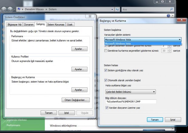 Windows Vista Sistem Özellikleri