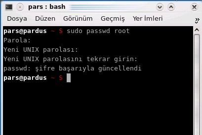 linux root hesabını aktif etmek