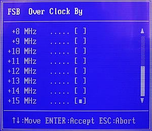 BIOS FSB Overclock