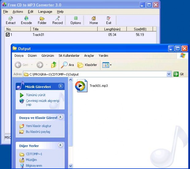 Müzik CD si Ripleme ve Mp3 e Dönüştürme