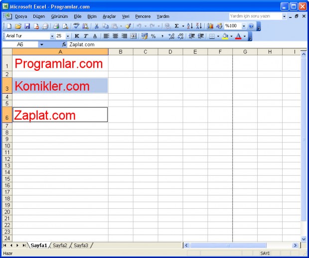 Excel de Hücre İçeriklerini Gizleme