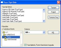 Yeni Yazı Tipleri Eklemek