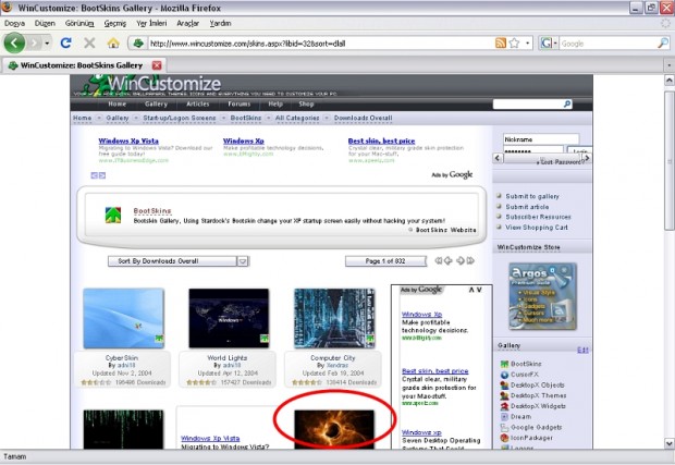 Windows XP Başlangıç Ekranını Değiştirmek