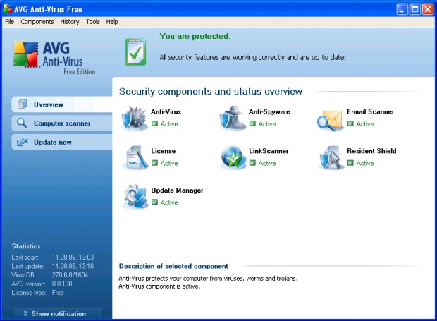 AVG Free 8.0 build 138