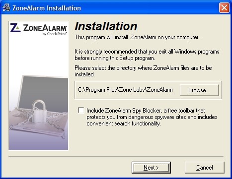 ZoneAlarm Firewall (Windows 2000/XP) 7.0.483