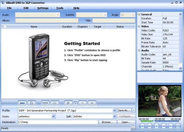 Xilisoft DVD to 3GP Converter 5.0.40.0729