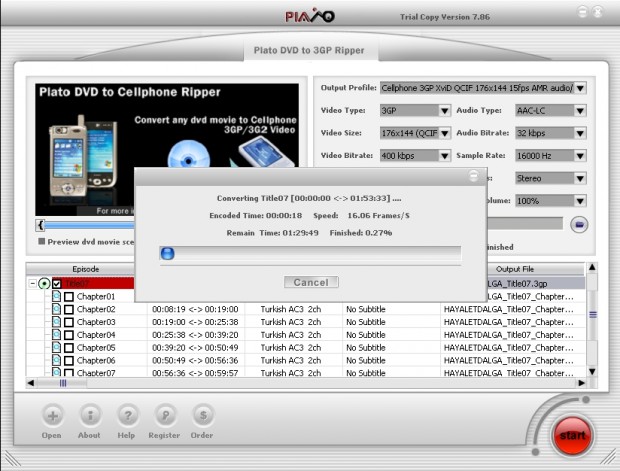 Plato DVD to 3GP Converter 7.86